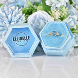 Ellibelle Jewellery London Blue Topaz & Diamond 9ct Gold Seven-Stone Ring