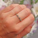 Ellibelle Jewellery London Topaz & Diamond 9ct Gold Filigree Stacking Band Ring