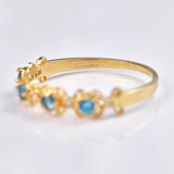 Ellibelle Jewellery London Topaz & Diamond 9ct Gold Filigree Stacking Band Ring