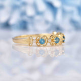 Ellibelle Jewellery London Topaz & Diamond 9ct Gold Filigree Stacking Band Ring