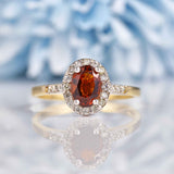 Ellibelle Jewellery Madeira Citrine & Diamond 9ct Gold Halo Ring