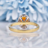 Ellibelle Jewellery Madeira Citrine & Diamond 9ct Gold Halo Ring