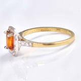 Ellibelle Jewellery Madeira Citrine & Diamond 9ct Gold Panel Ring
