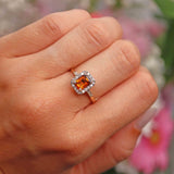 Ellibelle Jewellery Madeira Citrine & Diamond 9ct Gold Panel Ring