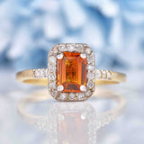 Ellibelle Jewellery Madeira Citrine & Diamond 9ct Gold Panel Ring