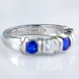Ellibelle Jewellery Millennium Sapphire & Diamond 18ct White Gold Five-Stone Band Ring