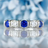 Ellibelle Jewellery Millennium Sapphire & Diamond 18ct White Gold Five-Stone Band Ring