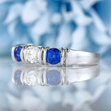 Ellibelle Jewellery Millennium Sapphire & Diamond 18ct White Gold Five-Stone Band Ring