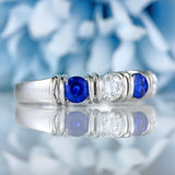 Ellibelle Jewellery Millennium Sapphire & Diamond 18ct White Gold Five-Stone Band Ring