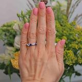 Ellibelle Jewellery Millennium Sapphire & Diamond 18ct White Gold Five-Stone Band Ring