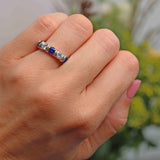 Ellibelle Jewellery Millennium Sapphire & Diamond 18ct White Gold Five-Stone Band Ring