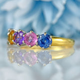 Ellibelle Jewellery Multi-Coloured Sapphire 18ct Gold Five Stone Ring (2.50cts)