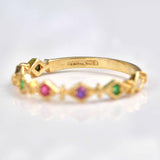 Ellibelle Jewellery Multi-Gem 9ct Gold "Dearest" Stacking Band Ring