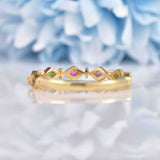 Ellibelle Jewellery Multi-Gem 9ct Gold "Dearest" Stacking Band Ring