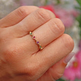 Ellibelle Jewellery Multi-Gem 9ct Gold "Dearest" Stacking Band Ring