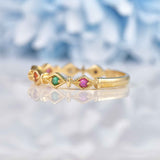Ellibelle Jewellery Multi-Gem 9ct Gold "Regards" Stacking Band Ring
