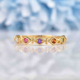 Ellibelle Jewellery Multi-Gem 9ct Gold "Regards" Stacking Band Ring