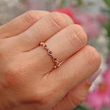 Ellibelle Jewellery Multi-Gem 9ct Gold "Regards" Stacking Band Ring