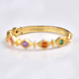 Ellibelle Jewellery Multi-Gem 9ct Gold "Regards" Stacking Band Ring