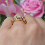 Ellibelle Jewellery Multi Gemstone 9ct Gold Bubble Ring