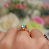 Ellibelle Jewellery Natural Emerald & Diamond 18ct Gold Three-Stone Ring