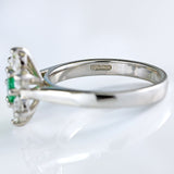 Ellibelle Jewellery Natural Emerald & Diamond Platinum Daisy Cluster Engagement Ring