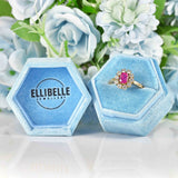 Ellibelle Jewellery Natural Ruby & Diamond Gold Oval Cluster Ring