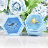 Ellibelle Jewellery Opal & Diamond 18ct Gold Oval Cluster Engagement Ring