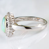 Ellibelle Jewellery Opal & Diamond 18ct White Gold Pear-Shaped Cluster Ring