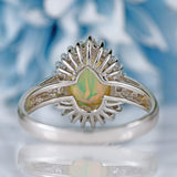 Ellibelle Jewellery Opal & Diamond 18ct White Gold Pear-Shaped Cluster Ring