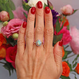 Ellibelle Jewellery Opal & Diamond 18ct White Gold Pear-Shaped Cluster Ring