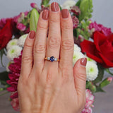 Ellibelle Jewellery Oval Sapphire & Diamond 18ct Gold Three-Stone Engagement Ring