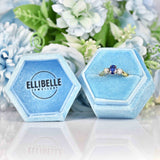 Ellibelle Jewellery Oval Sapphire & Diamond 18ct Gold Three-Stone Engagement Ring