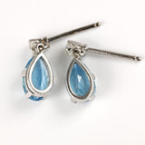 Ellibelle Jewellery Pear-Shaped Aquamarine & Diamond 18ct White Gold Drop Earrings