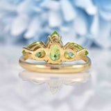 Ellibelle Jewellery Peridot 9ct Gold Pear-Shaped Trilogy Ring