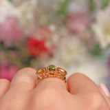 Ellibelle Jewellery Peridot & Citrine 9ct Gold Pear-Shaped Trilogy Ring