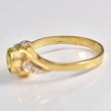 Ellibelle Jewellery Peridot & Diamond 9ct Gold Crossover Engagement Ring