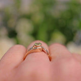 Ellibelle Jewellery Peridot & Diamond 9ct Gold Crossover Engagement Ring