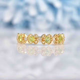 Ellibelle Jewellery Peridot & Diamond 9ct Gold Filigree Stacking Band Ring