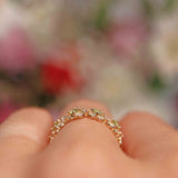 Ellibelle Jewellery Peridot & Diamond 9ct Gold Filigree Stacking Band Ring
