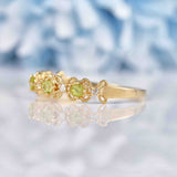 Ellibelle Jewellery Peridot & Diamond 9ct Gold Filigree Stacking Band Ring