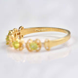 Ellibelle Jewellery Peridot & Diamond 9ct Gold Filigree Stacking Band Ring