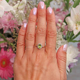 Ellibelle Jewellery Peridot & Diamond 9ct Gold Halo Ring