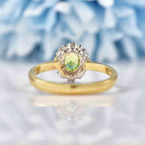 Ellibelle Jewellery Peridot & Diamond 9ct Gold Oval Cluster Ring