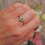 Ellibelle Jewellery Peridot & Diamond 9ct Gold Oval Cluster Ring