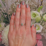 Ellibelle Jewellery Peridot & Diamond 9ct Gold Oval Cluster Ring