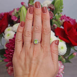 Ellibelle Jewellery Peridot & Diamond 9ct Gold Panel Ring