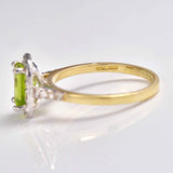 Ellibelle Jewellery Peridot & Diamond 9ct Gold Panel Ring