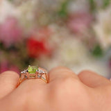 Ellibelle Jewellery Peridot & Diamond 9ct Gold Seven-Stone Ring