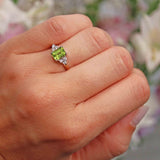 Ellibelle Jewellery Peridot & Diamond 9ct Gold Seven-Stone Ring